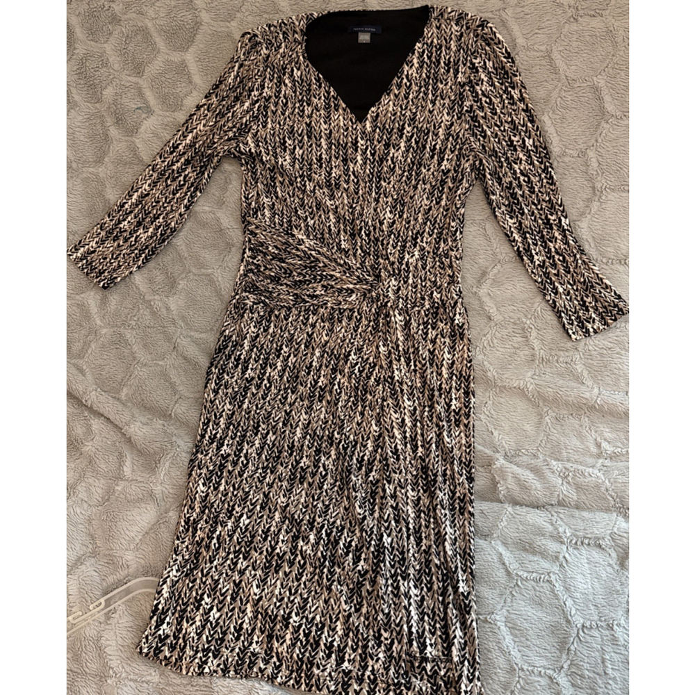 Tommy Hilfiger Women’s Herringbone 3/4 Sleeve Dress Sz 6 Workwear Classy Office
